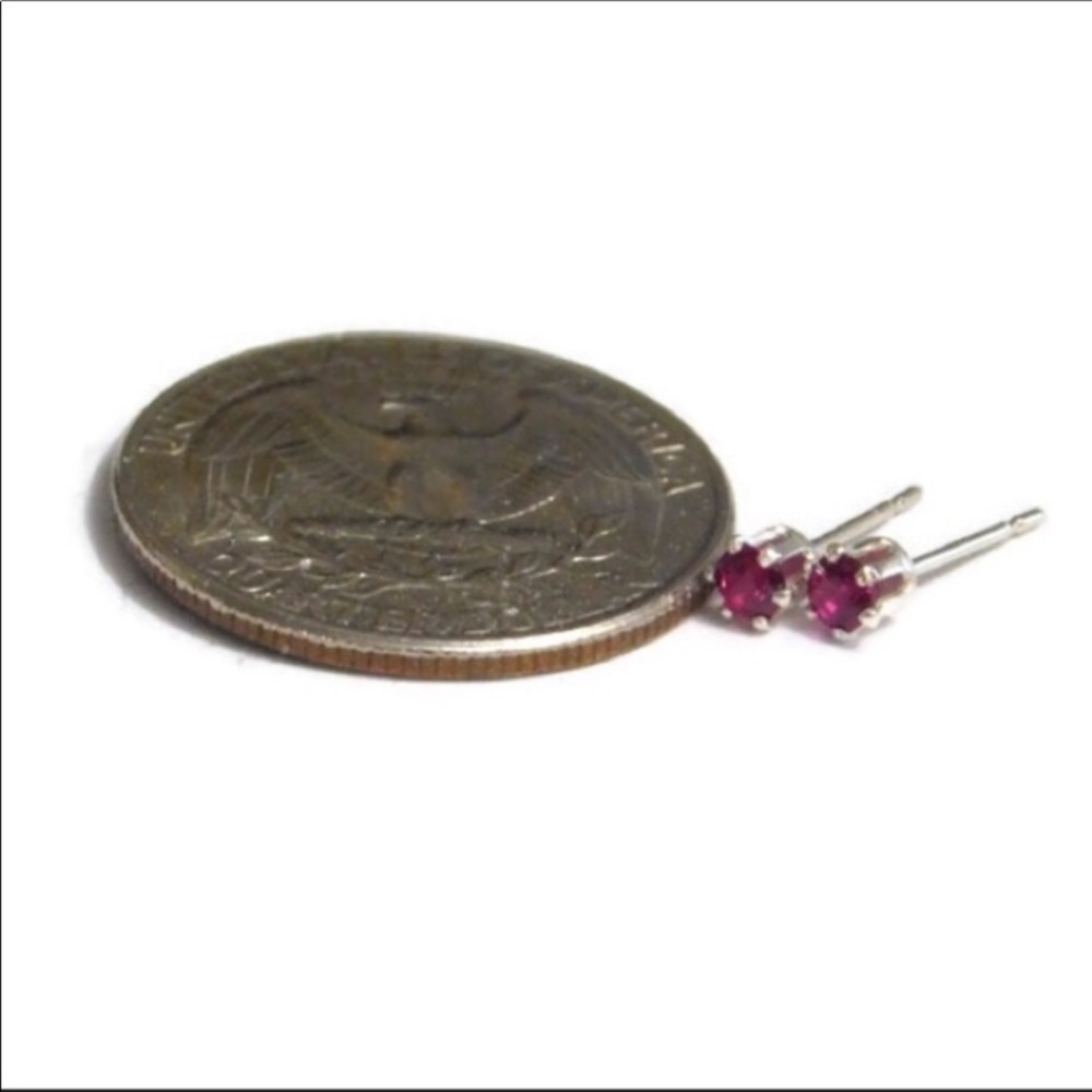 Hand crafted dainty ruby studs - Picture 15 of 16